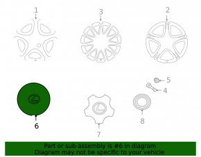 Central cap for Lexus IS200 99-05 disk scratches, broken fasteners