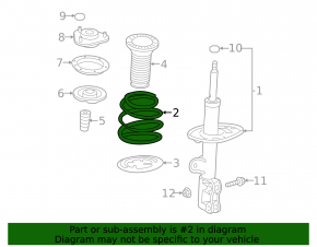 Front right spring for Toyota Rav4 19-25 hybrid AWD, Japan built