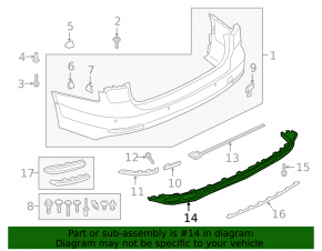 Audi A6 C8 19-23 rear bumper lip, S-line structure