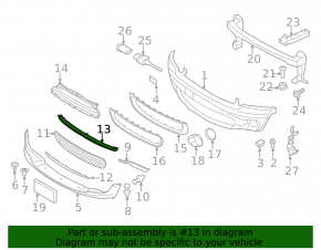 Mini Cooper R56 R58 11-15 upper radiator grille molding