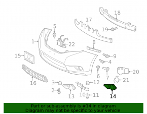 Left fog light frame for Toyota Sienna 11-17, without parking sensors