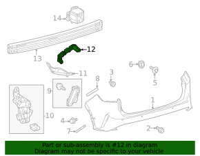 Left rear bumper mount for Lexus RX 23-26 Japan built