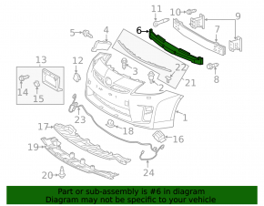 Front Bumper Absorber Toyota Prius 30 10-12 prerest