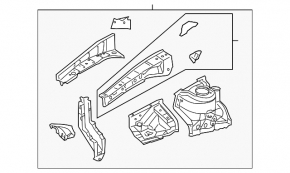 Front left quarter panel for Toyota Avalon 2010, white