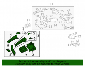 Front left quarter panel for Toyota Avalon 2010, white