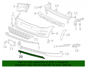 Front bumper lip cover VW Golf 17-19 Alltrack