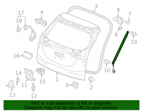 Right tailgate shock absorber for Honda HR-V 16-18