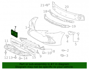 Front bumper number plate holder Toyota Camry v70 21-24 LE/XLE