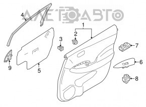 Front left window lift control trim Nissan Leaf 18- grey scratches