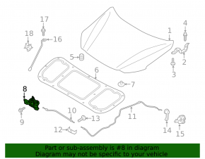 Hood Lock Hyundai Ioniq 17-22