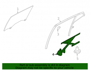 Window lifter with motor rear right Nissan Maxima A36 16-23