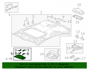 Left visor Acura TLX 15-17 beige