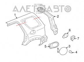 Ventilation shield left front Ford Flex 09-19