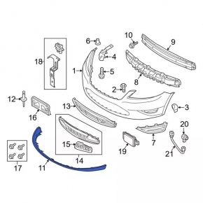 Ford Taurus 13-20 Front Bumper Lip