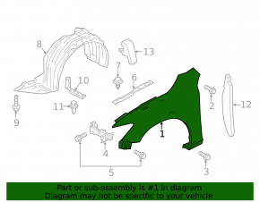 Front right wing Mazda 6 13-21