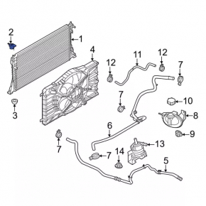 Upper Left Radiator Mounting Bracket Ford Mustang Mach-E 21-23