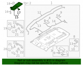 Left sun visor for Mazda CX-9 16-year-old - gray, plastic, without hook, with backlight, for cleaning