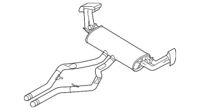 Muffler rear part barrel with resonator BMW X5 F15 14-18 4.4T Base