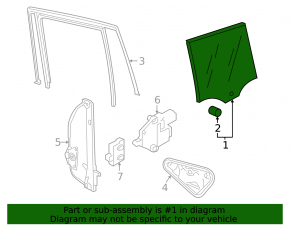 Glass for the rear right door of a VW Taos 22-25