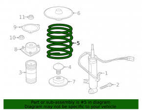 Rear left spring for BMW X5 F15 14-18 for 2 rows of seats