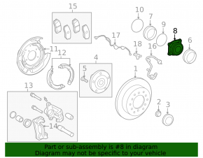Rear left hub Toyota Sequoia 08-16
