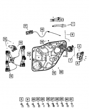 Rear Left Door Lock Dodge Durango 11-24