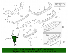 Rear bumper mount right Audi Q7 16-19
