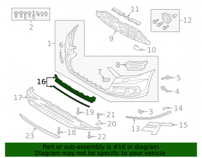 Lower grille of the front bumper central Audi A8 19-21