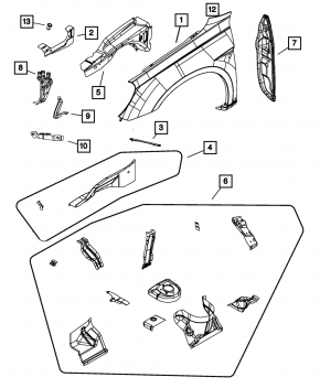 Wing seal door-wing left Chrysler 200 11-14
