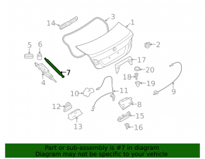 Left trunk lid shock absorber for BMW 335i e92 07-13