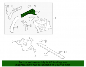 Right fender apron inner panel for Toyota Avalon 19-22