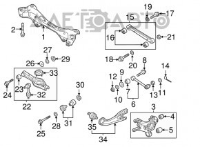 Rear left longitudinal control arm Hyundai Sonata 11-15