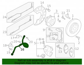 Brake hose front left VW Jetta 19-24