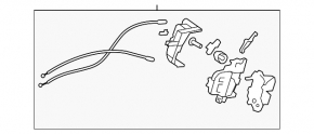 Rear right door lock Subaru Impreza WRX GH 08-14 with cables