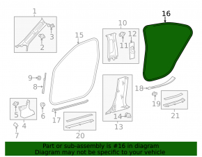 Rear left door seal for Lexus ES300h ES350 13-18