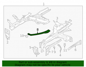 Left eyelash bar for Kia K5 21-26 TV