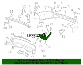 Mudguard rear left Acura MDX 07-13