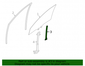 Front left door glass guide Honda HR-V 16-22