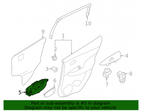 Nissan Leaf 11-12 inner front left door handle