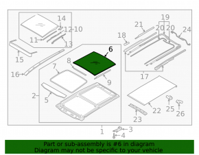Rear sunroof glass Kia Sorento 16-20