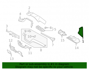 Front panel trim side left Hyundai Ioniq 17-22 black