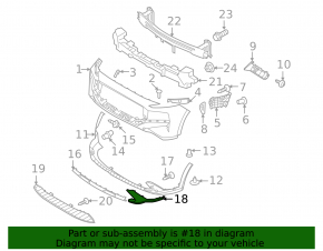 Left front bumper molding for Hyundai Santa FE 21-23 chrome