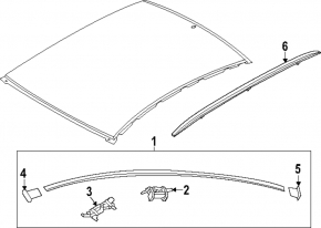 Right roof trim for Hyundai Ioniq 5 22-24 without panoramic windows
