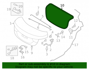 Hyundai Elantra UD 11-13 Trunk Lid Seal