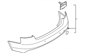 Bare rear bumper Audi A4 B8 08-12 pre-rest sedan, without parking sensors