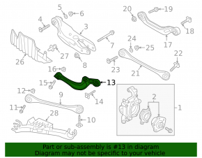 Upper rear left transverse control arm Audi A4 B9 17-25 front