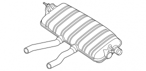 Rear muffler barrel Porsche Cayenne 958 11-14 3.6 with 2 pipes