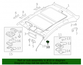 Microphone in the ceiling of the Hyundai Sonata 11-15 gray