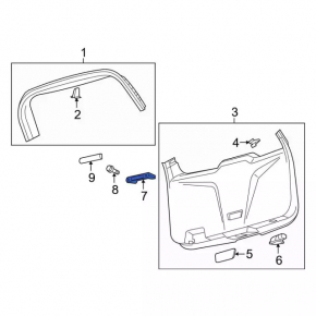 Inner tailgate handle Ford Explorer 16-19