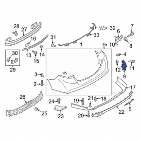 Rear bumper mount left inner Ford Fusion mk5 13-18